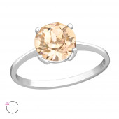 Inel de logodna din argint cu cristal Peach model DiAmanti DIA38272